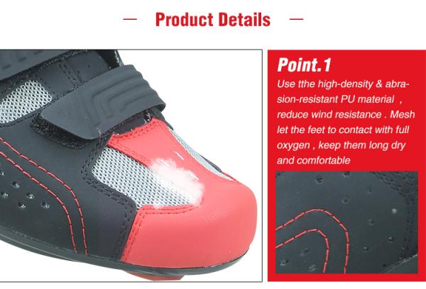 Lightweight Road Riding Shoes PU Mesh Upper High Security Excellent Slip Resistance