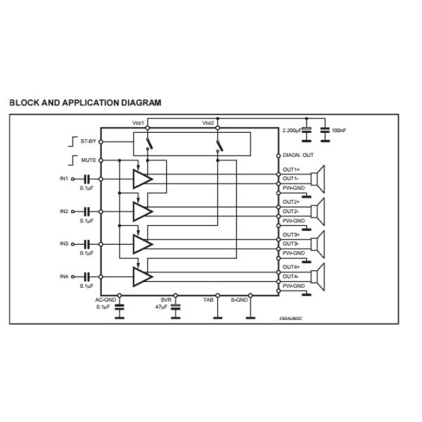 TDA7385 electronics Components 4 x 30W QUAD BRIDGE CAR RADIO AMPLIFIER