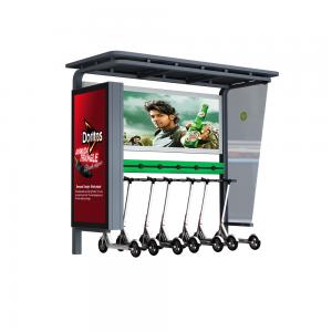 Outdoor Multifunctional Customized Advertising Display E-Bikes Bicycle Motorcycle Storage Shed with lightbox