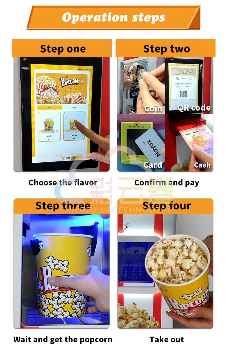 Fully Automatic Popcorn Machine Vending 5.6Kg Capacity For Office Buildings