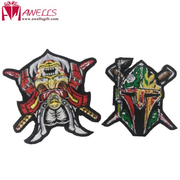 Cool Embroidered Motorcycle Patches With Adhesive Back 3.5" Diameter