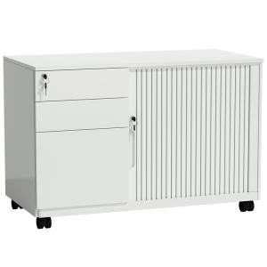 Quality Four Wheels Tambour Rolling Door Pedestal Steel Cabinet for sale