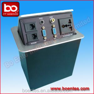 Aluminum Brushed Hydraulic Tabletop Pop Up Socket/Desktop Power Outlets with