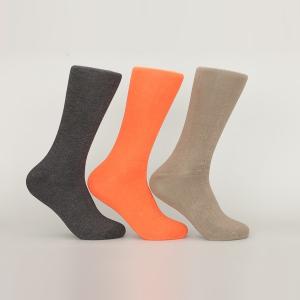 Quality Orange Bamboo Fiber Cotton Dress Socks With Elastane Anti Bacterial Material for sale