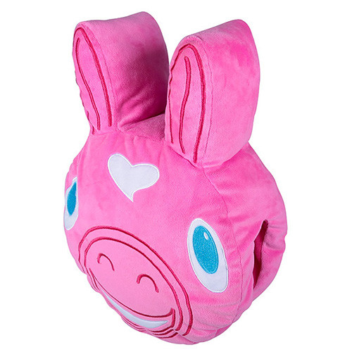 Adorable Fuzz Plush Toy Pillow Rose Red Color Bunny Shape Non Toxic Material