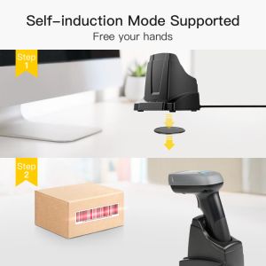 CCD Handheld Wireless Bluetooth Barcode Reader With Smart Base Holder