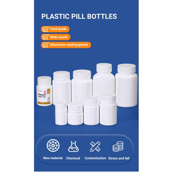 Hot Stamping HDPE Cylinder Bottles 100ml Empty White Plastic Bottles for Pharmaceutical