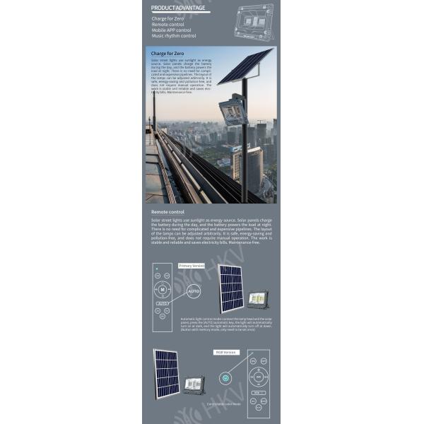 Solar LED RGB Flood Light Outdoor Bluetooth Mobile Phone And Music Smart Control