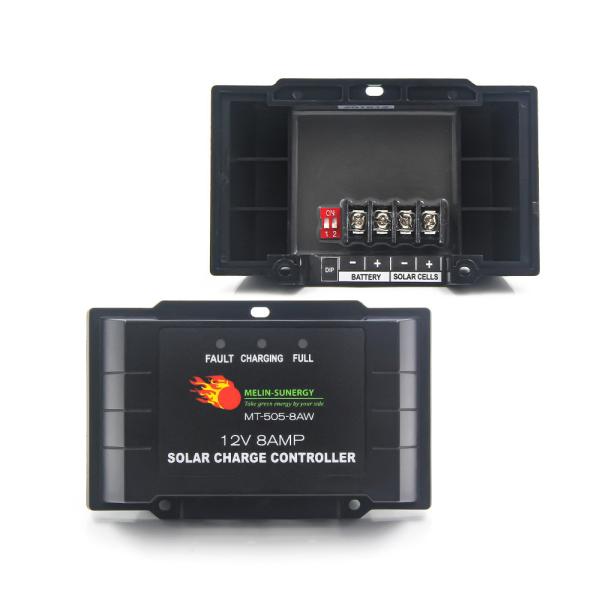 Black 12V 24V Auto PWM Solar Charge Controller with 5 Stage Charging and IP67 Waterproof