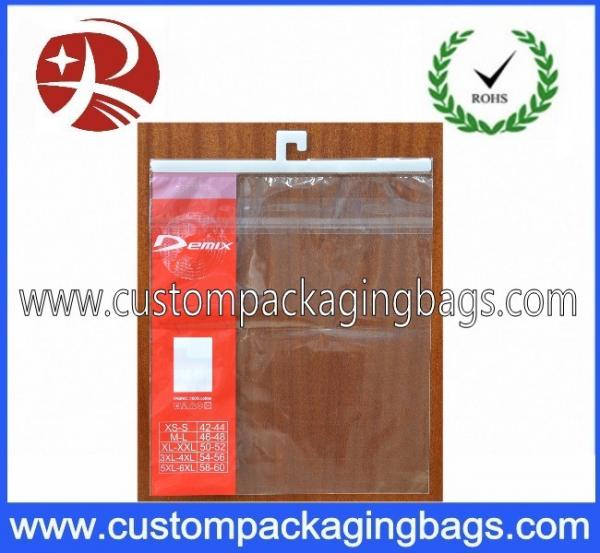 Buy Garment OPP / CPP Plastic Hanger Bag With Seal Adhesive For Clothing at wholesale prices