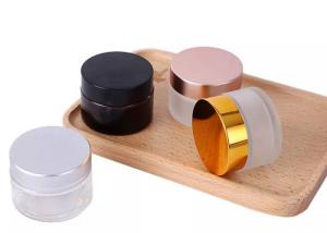 Quality Skincare Cream 50g Empty Glass Cosmetic Jars 45mm Height Non Slip Bottom for sale