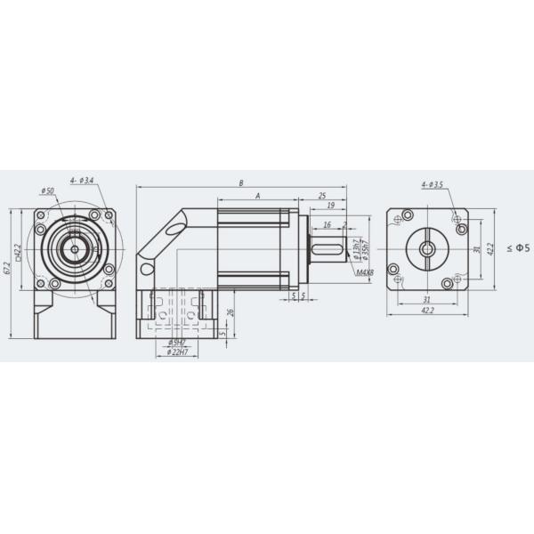 VGZX42 servo motor gearbox