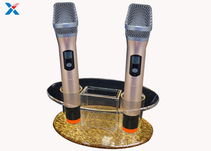 High Grade Acrylic Display Rack Wireless Microphone Stand Corrosion Resistance