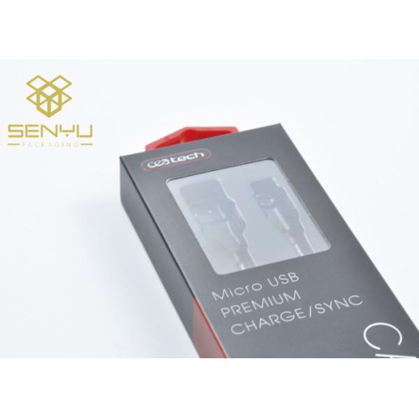 350g Paper Custom Printed Phone Accessories Packaging with Clear Window