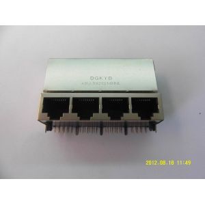 Quality 1x4 Multiple Port RJ45 Modular Jack quad ports connector combo for lan switch for sale
