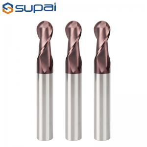 Quality TiN Coating Ball Nose End Mill Size 1-20mm 45 Hrc 2 Flute 4 Flute for sale