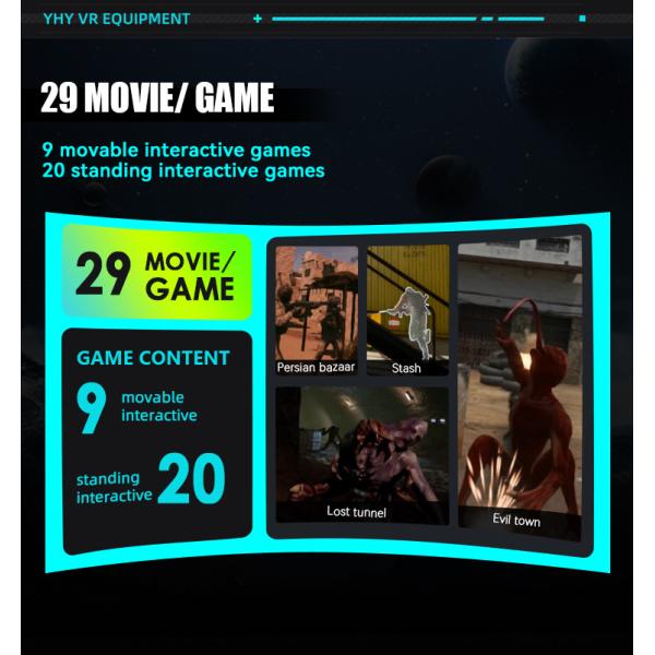 YHY New Launched 4 Players VR Shooting Simulator with 360 Free Roam and Multiplayer Games