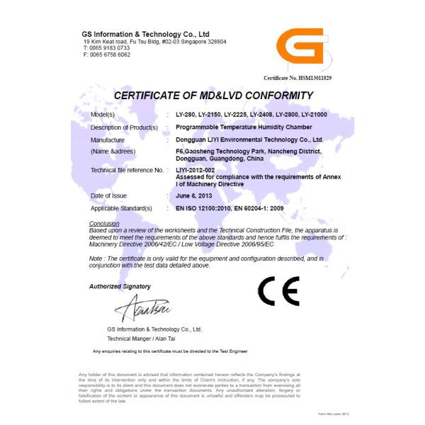 LY-2800 CE Mark Climate Chamber Temperature And Humidity Test Machine From LIYI