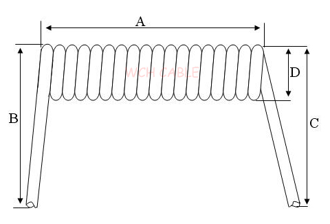 30V TPU Curly Cable UL20279 28AWG 13C OD6.0mm FT2 Matt Black L=330mm