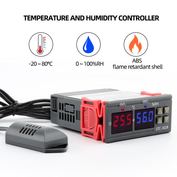 Temperature Humidity Control Digital Thermometer Hygrometer AC 110V 220V