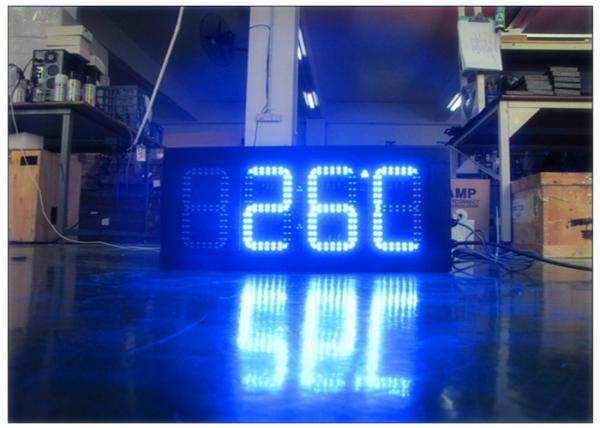 Buy Double Sides Blue Gas Station LED Signs IR 10M RF 100M With Poos , LED Temperature Display at wholesale prices