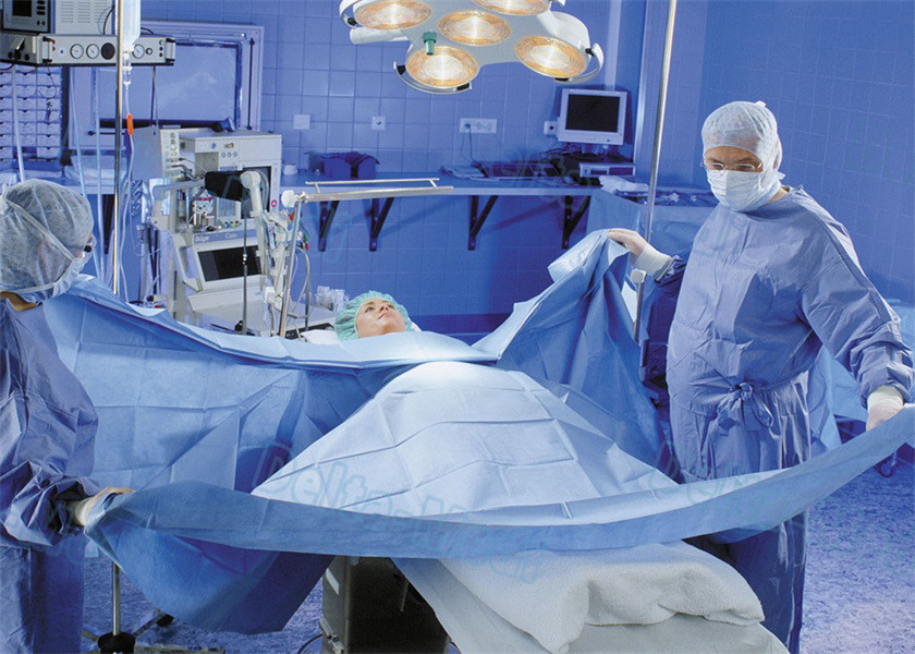 SMMS T Shape Laparotomy Disposable Surgical Packs Integrated Fluid Collection Bag
