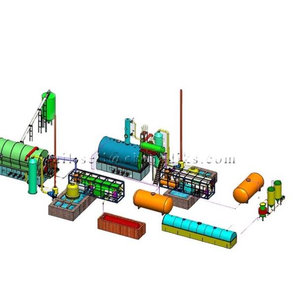 30TPD 2.6*8m 16KW Waste Materials To Fuel Oil Distillation Plant