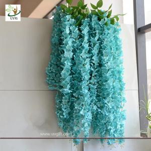 Quality UVG WIS006 Blue silk wisteria artificial flower for wedding and party decoration for sale