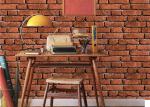 Vintage Removable 3D Brick Effect Wallpaper , Foam Faux Brick Wall Covering