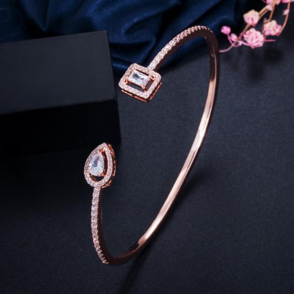 New Trendy Cubic Zirconia Bracelets Bang Jewelry Silver Color Leaf Charm CZ Crystal Female Bracelets Bangles for Women