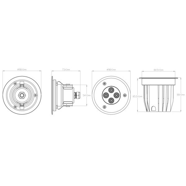 CREE / EDISON Source Led Swimming Pool Lights Inground IP68 Waterproof 6 Watt