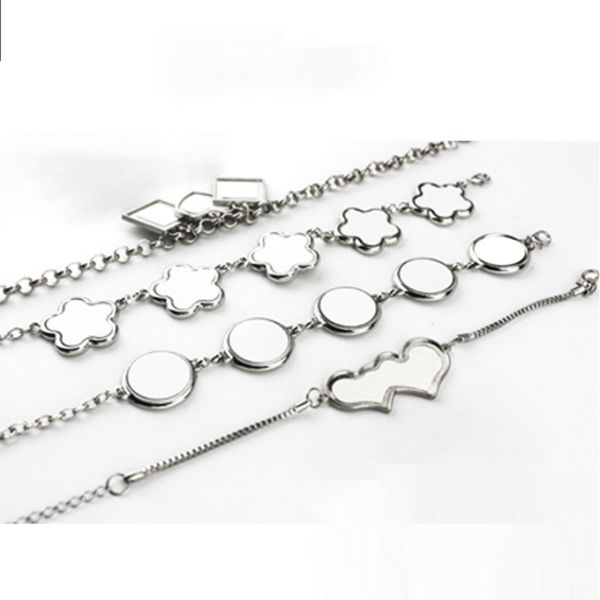 Various Shaped Sublimation Women Bracelet Blanks For Heat Transfer Photos Printing Valentine's Day Gift Metal Jewelry Bracelet