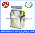 Aluminium Foiled Plastic Food Packaging Bags Zipper Top Rice Side Gussest
