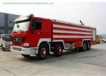 Multi Purpose HOWO 8x4 Fire Pumper Truck With Water Tank 24 Ton For Fire