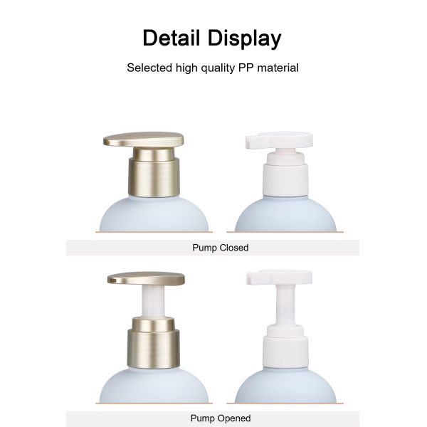 Shampoo Bottle with Bamboo Lid HDPE Plastic Type Soft Touch Empty Body Lotion Container