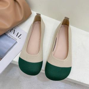 China Slip On Flat Ballerina Shoes , Women Ballet Flats With Leather Upper Material on sale