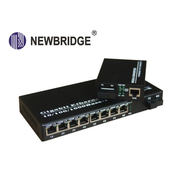 10 100 1000M Media Converter Single Mode Ethernet fiber converter
