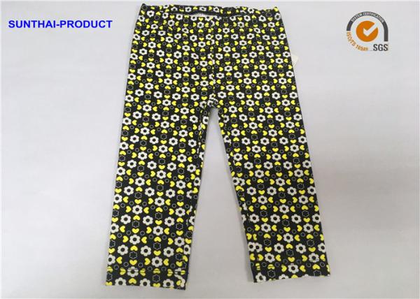 Buy Color Customized Cute Baby Girl Leggings Heart / Circle Printed Without Side Seam at wholesale prices