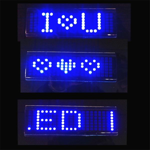 Blue color LED sign T-shirt multi-language supported