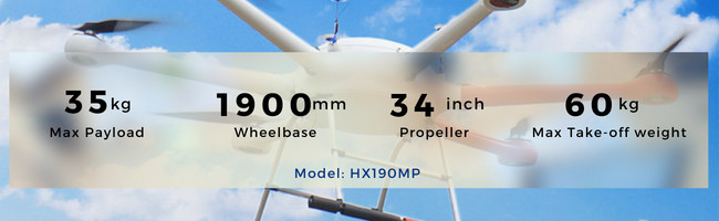Long Endurance Professional Heavy Duty Drones Six Rotor Carbon Fiber Shell HX160MP