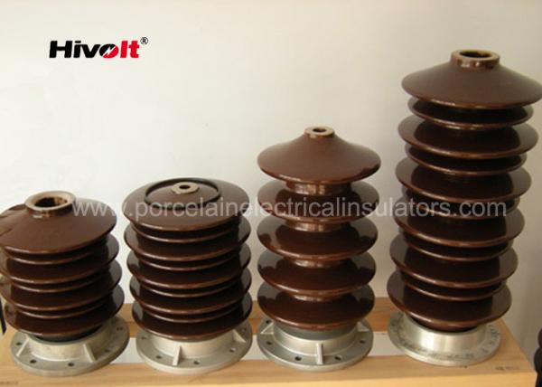 Buy IEC  standard HV transformer bushing insulator with assembled aluminum  flange color brown at wholesale prices