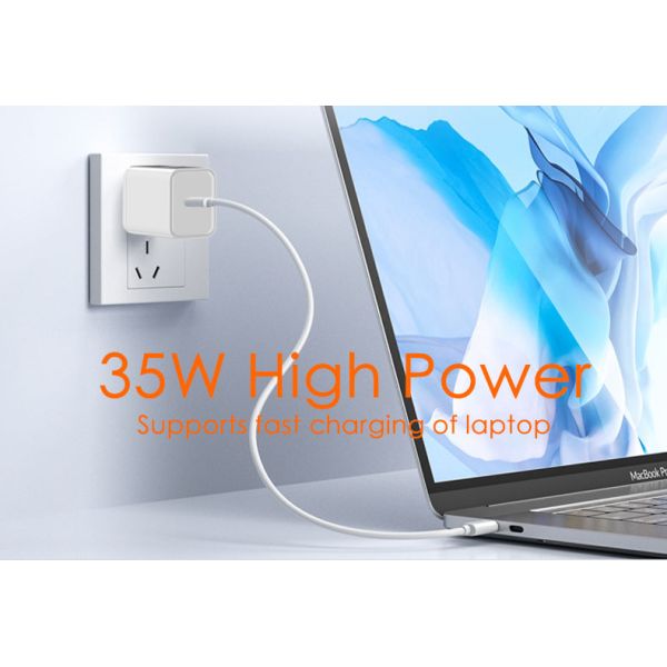 Ergonomic Single Type C Fast Charging 35W GaN Charger Pd Qc 3.0 Mobile Phone Charger Travel Adapters