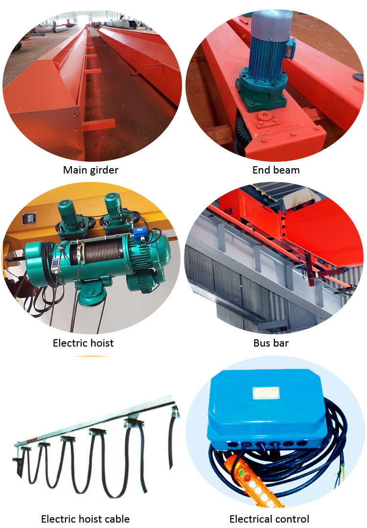 10 Ton Drawing Single Girder Overhead Crane Low Headroom Hoist Ldp Model