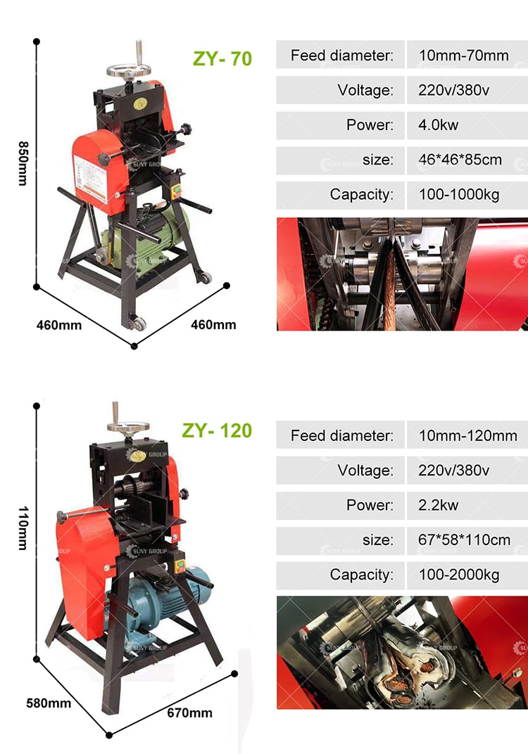 Electric Manual Cable Stripping Machine for Cable Scrap Recycling Industry 53*43*85cm
