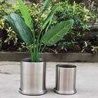 China Custom Square Or Round Stainless Steel Vase Large Metal Garden Planters on sale