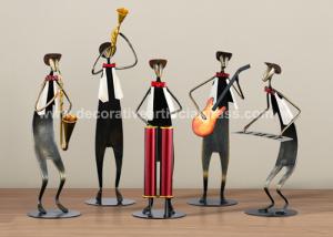 Quality Decorative Metal Ornaments Iron Metal Musician Sculptures 9*11*28cm for sale