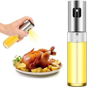 Quality Transparent 100ml Glass Olive Oil Spray Bottle Multifunction for sale