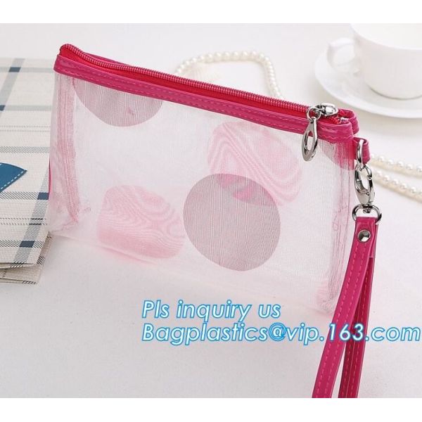 gift promotional hot Selling low price special purpose man women mesh cosmetic bag purse, Women mesh Make Up Bag Cosmeti