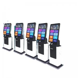 Quality Lobby Touch Screen Kiosk Machine Fingerprint Passport Scanner Terminal for sale