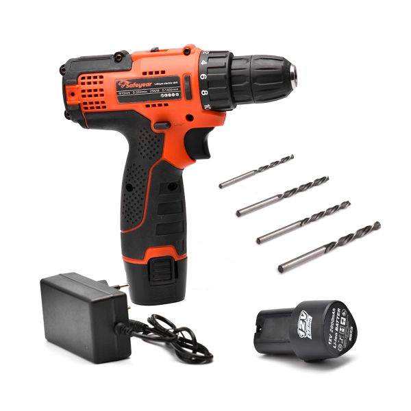 10MM Handheld Power Drills 12V Drill Driver Combo Electric Screwdriver With Light